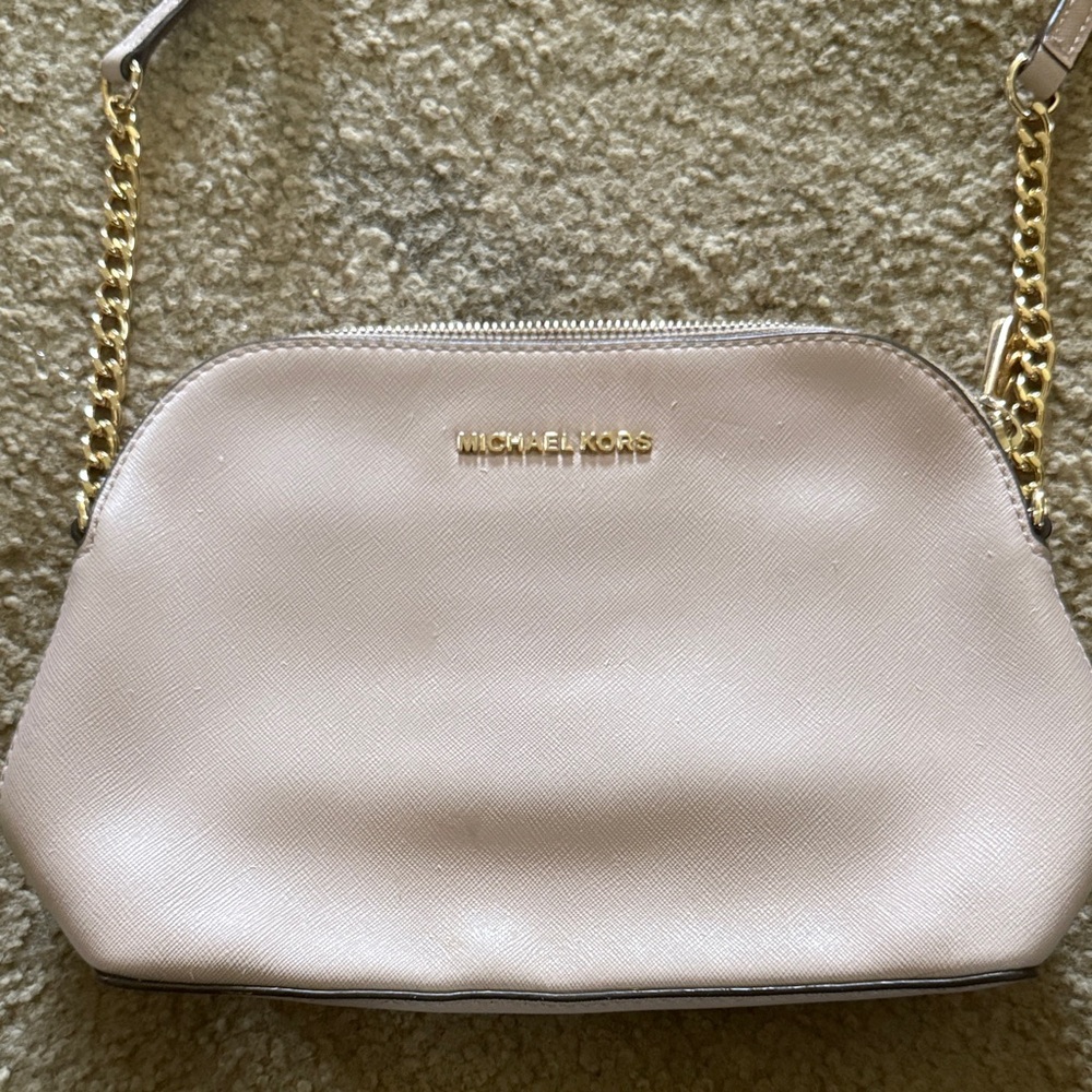Michael Kors Blush Crossbody Bag with Gold Chain
